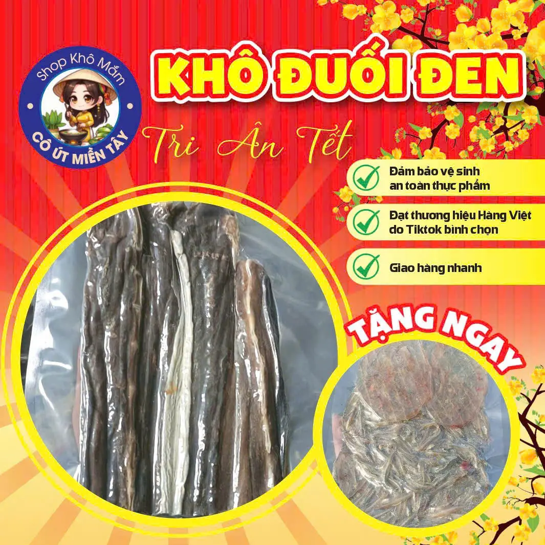 KHÔ ĐUỐI ĐEN tri ân tết (MUA 1kg tặng ngay túi khô làm quà)
