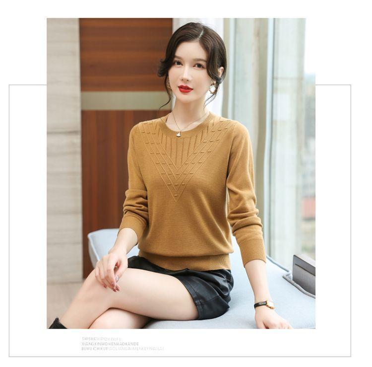 Product Introduction of Áo Len Dài Tay, Hàng Mới Về Mùa Thu Năm 2025, Cổ Tròn, Áo Lớp Nền Dệt Kim, Phong Cách Phương Tây Cho Phụ Nữ Trung Người Già, Áo Sơ Mi Nhỏ Áo Thời Trang Dễ Phối Đồ, Được 5871 Người Đánh Giá Cao. 12