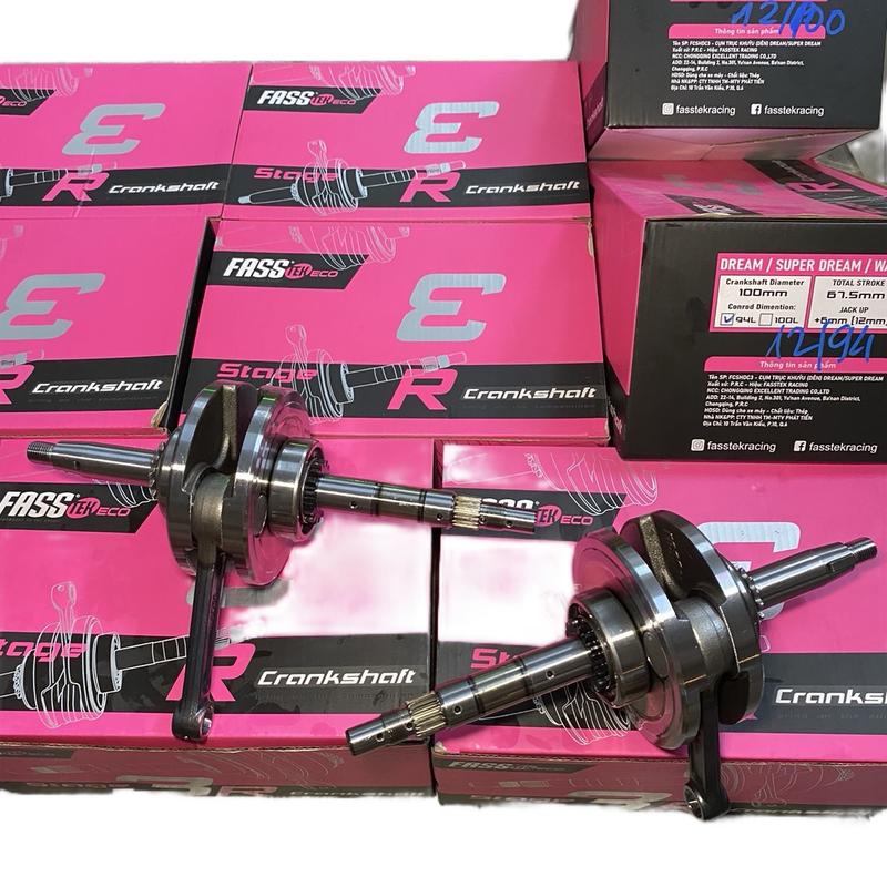 Dên Fasstek Racing Wave Dream Stage 3R +6 tay 94 và tay 100 má dên 100 Ắc 20 HÀNH TRÌNH 67.5 ~ 12 LY BẠC ĐẠN XIPO 6205 NHÔNG THÌ 14 CỐT 2 NỒI - DÊN + 8 FASSTEK