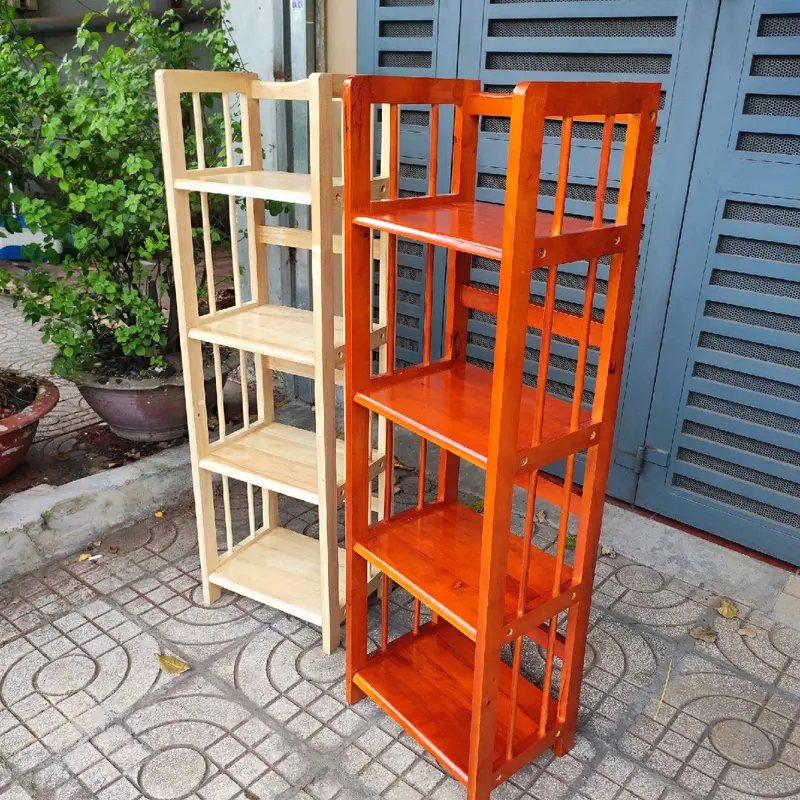 kệ gỗ nhỏ 4 tầng ngang 40cm cao 1m25 gỗ tự nhiên chắc chắn đẹp tầng  4 2