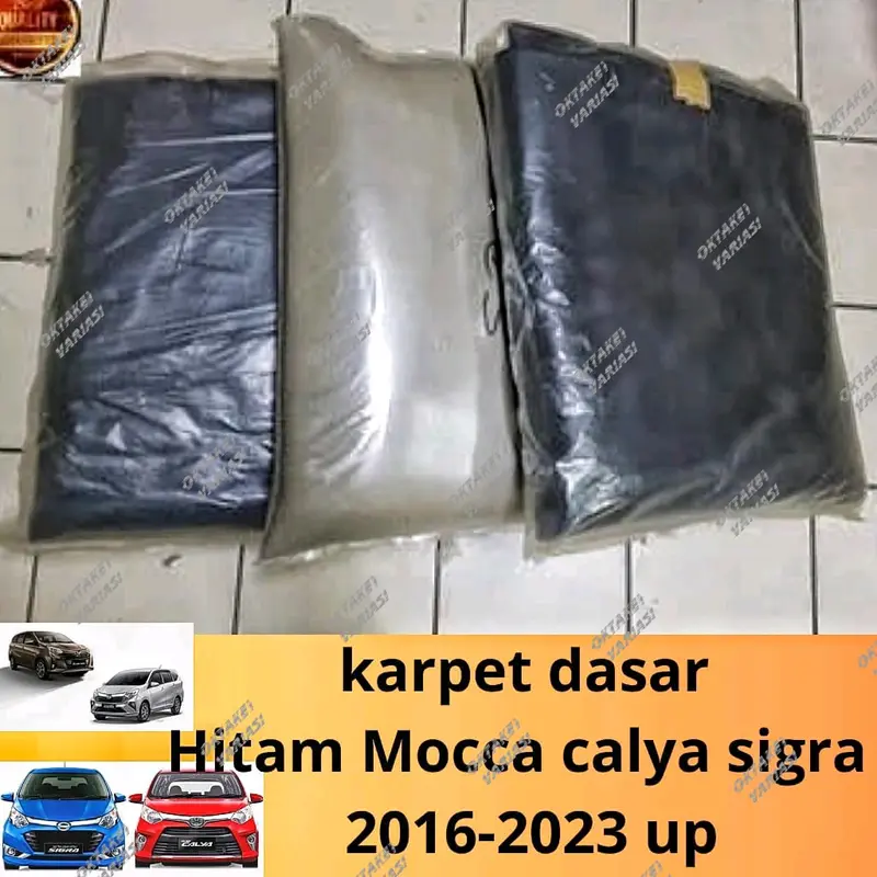 karpet dasar calya sigra 2016 2018 2020 2023 tebal serat hitam cream abu 1