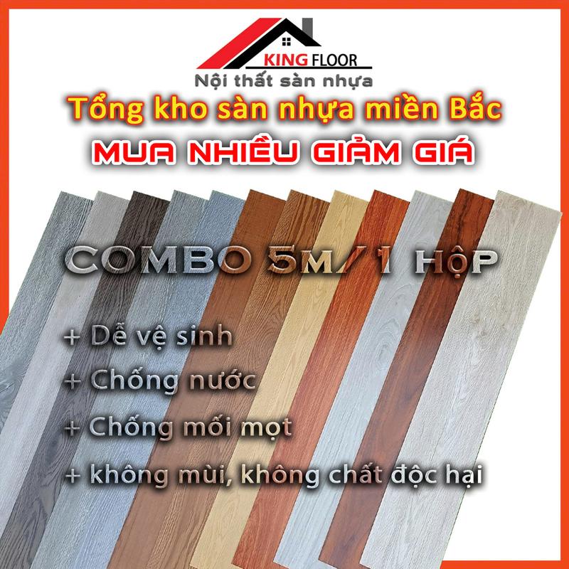  Combo 1 hộp sàn nhựa giả gỗ 5m2 dán sàn nhà giả gỗ chống nước chống mọt 
