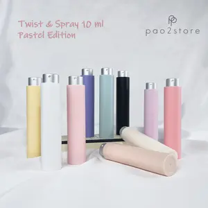 Botol Parfum Twist and Spray 10ml PASTEL Edition - Mini Travel Size Refillable Putar Unik Aluminium Kaca