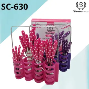 Sendok Garpu Makan Sendok Polkadot Set Stainless Sendok Garpu Pisau Polkadot 24 PCS | SC-630