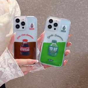 เคสโทรศัพท์, มินิเครื่องดื่มของเหลวสร้างสรรค์บุคลิกภาพระดับไฮเอนด์เข้ากันได้กับ iPhone 16 Pro Max, iPhone 15, iPhone 14, iPhone 13 Pro, กันกระแทก