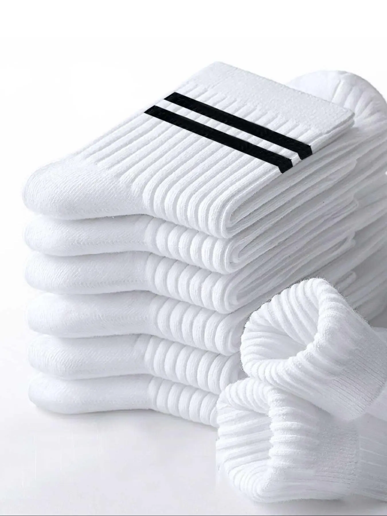 Men's Striped Print Crew Socks, Casual Soft Comfortable Breathable Socks for Daily Wear, Menswear for All Seasons