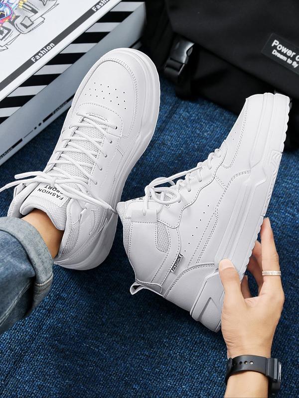 Fashion Patchwork Design Lace Up High Top Sneakers, Casual Breathable Walking Shoes, Non-slip Outdoor Round Toe Hiking Shoes Designer Shoes 3