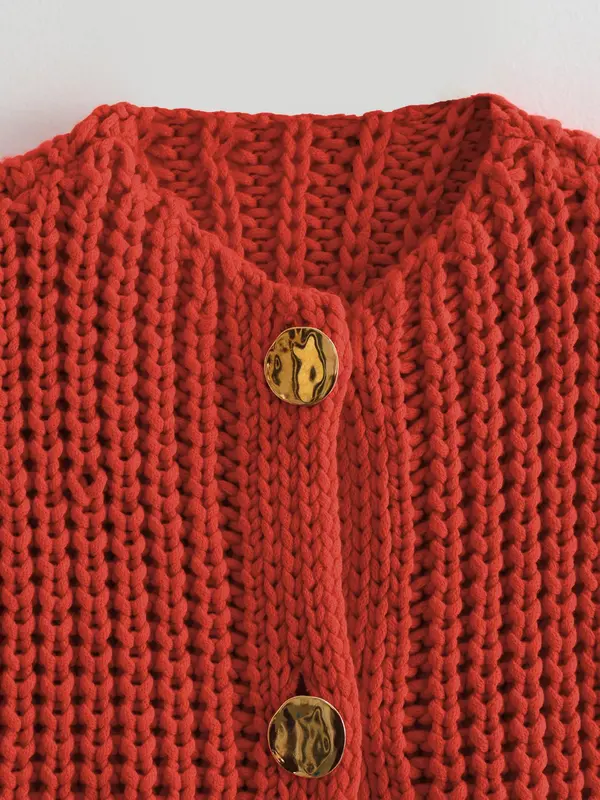【Plus Size】 Solid Button Front Pocket V Neck Sweater Cardigan, Casual Sleeveless Knitwear for Spring & Fall, Women's Plus Clothing for Daily Wear 6