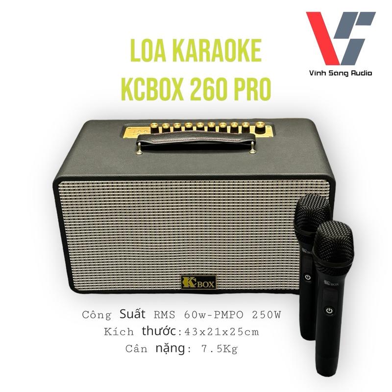 Loa Karaoke KCBOX KC-260 Pro 250W 4 Đường Tiếng 2 Củ Loa Bass 1 Loa Mid 1 Loa Treble 2 Micro UHF - Kem pc & máy tính xách tay Nghe Nhạc dành cho sân khấu mới