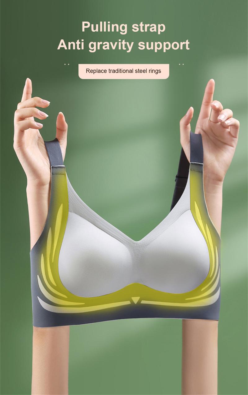 Product Introduction of Small Breasts Show Big Bras, Ladies Gather Underwear, 2024 New Style No Steel Ring Seamless Bra, Fixed Cup, One-piece Thick Bra 26
