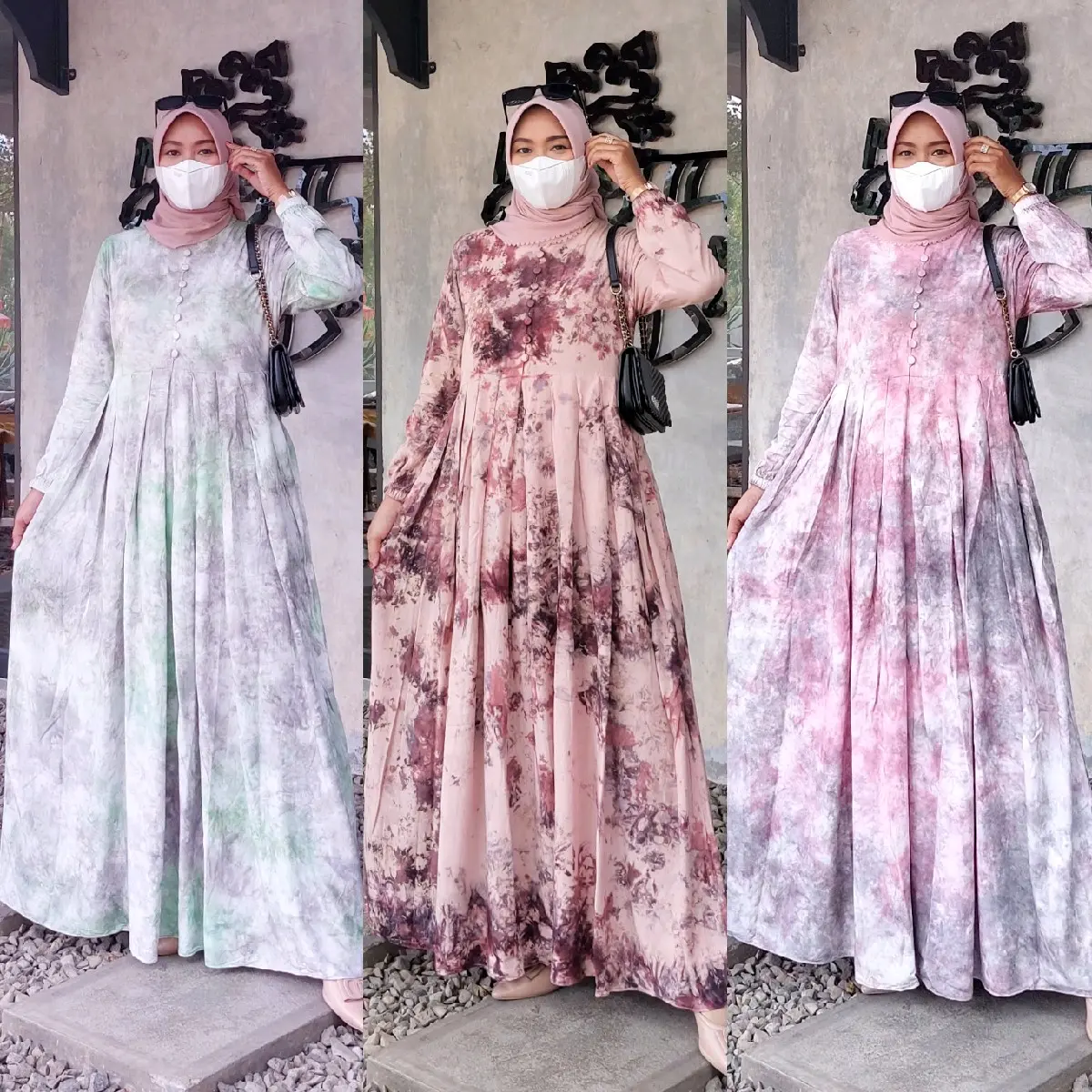 GAMIS TWILL TERBARU GAMIS SYARI GAMIS TWILL CANDIMEKAR ORI BY HAYNABATIK Bunga Cantik Dress Kain Kancing
