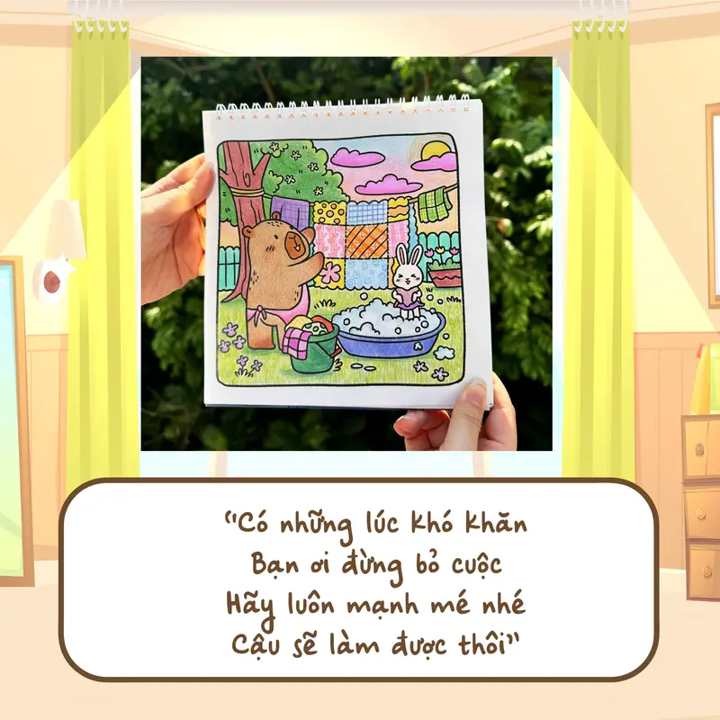 Sách Tô màu  Capybara & Ngôi nhà hạnh phúc 5