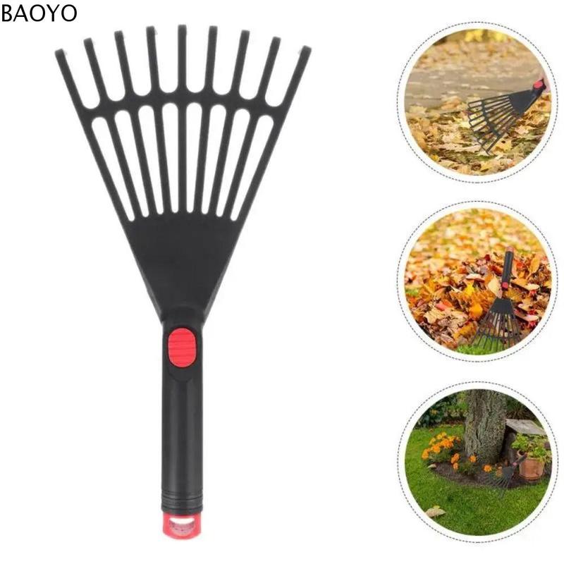 BAOYO Plastic Garden Grass Leaf Rake Leveling Sturdy Hand Rake - TikTok ...