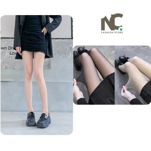 Quần Tất Tàng Hình Trong Suốt Thật Chân, Thêm Nhung Cực Mịn Cho Mùa Thu Hoàn Hảo
