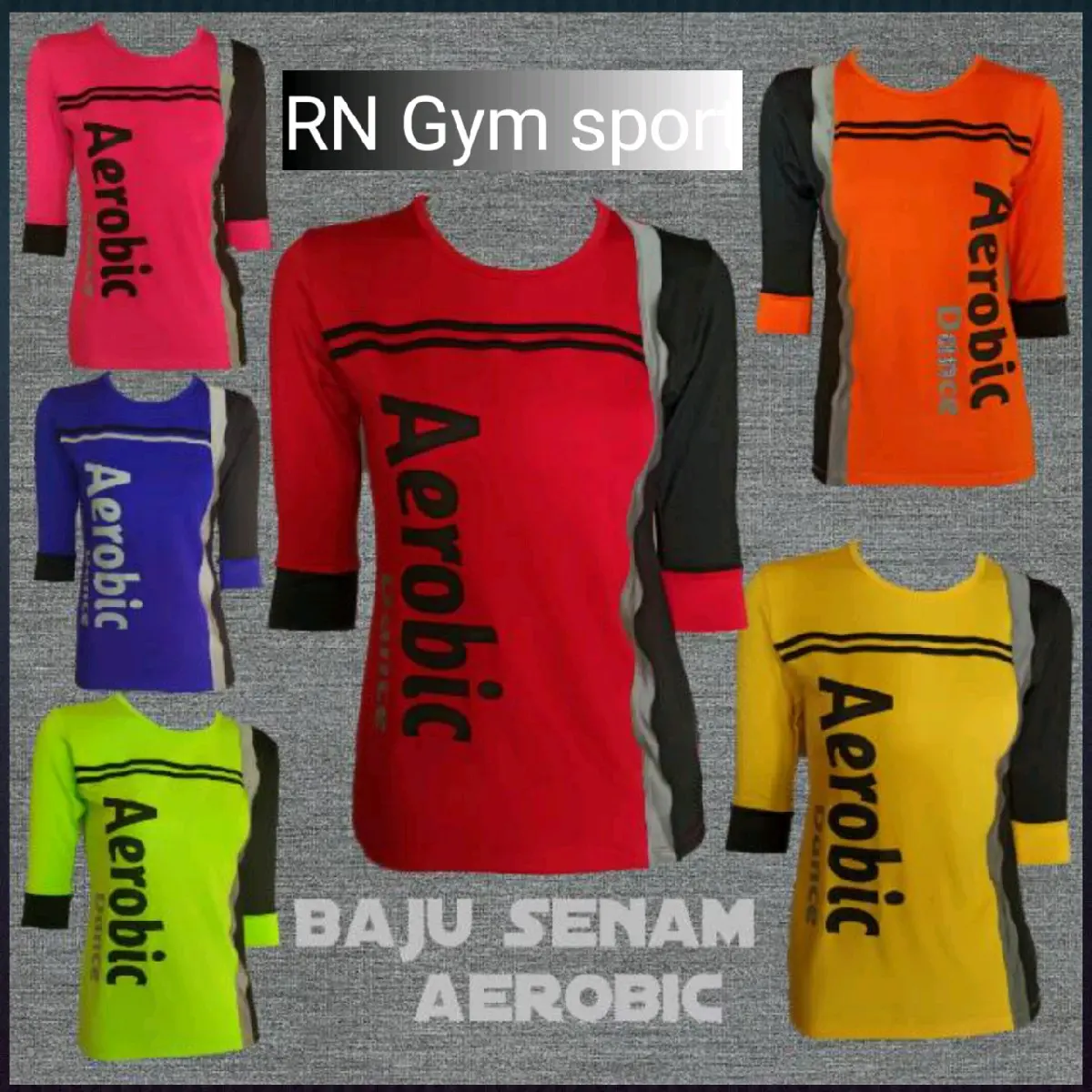 kaos atasan olah raga senam wanita trendy  bahan lembut dan melar Baju