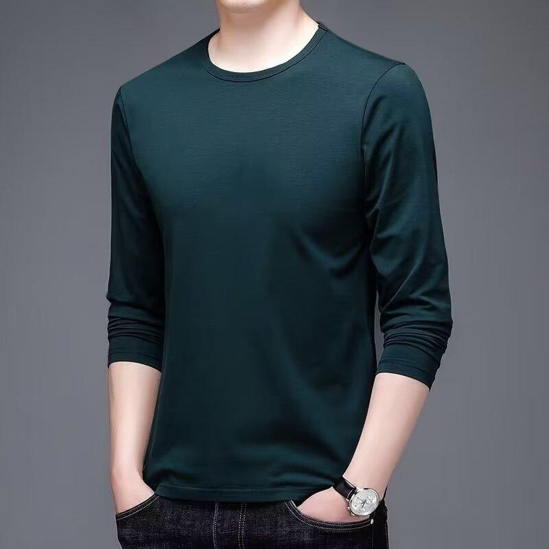Product Introduction of T Shirt for Men Fashion Brand Ins Cotton Loose Long Sleeve Men's Top Clothing Coat round Neck Loose Pullover Autumn and Winter All-Matching National Fashion 28