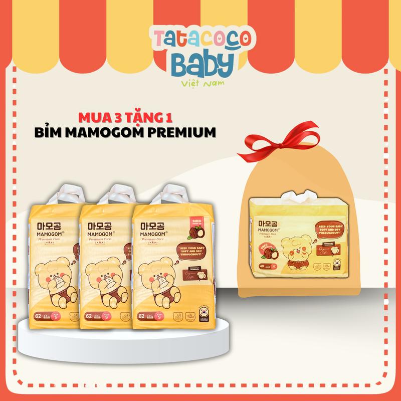  Tatacoco Baby -  MUA 3 TẶNG 1  Combo 3 bỉm MAMOGOM PREMIUM MẪU MỚI  Cho Bé 
