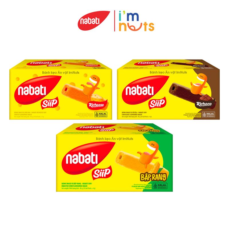 Bánh Snack Nabati Siip đủ vị hộp 80g x 20 gói