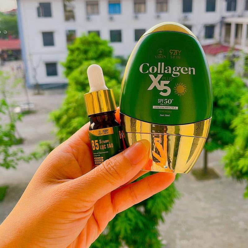   Mua 1 tang 3   Kem chống nắng nâng tông bảo vệ da collagen X5 yskin  PHIÊN BẢN NÂNG CẤP CẢI THIỆN dành cho mọi loaii da 50G skincare nữ  tặng ngay 1 serum mini hoặc 1 srm mini   và 2 gói nmn 