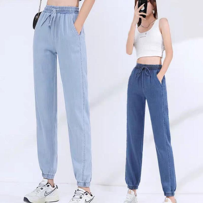  Quần jean baggy nữ lưng thun bo gấu  47-65 kg  - Quần jean baggy nữ size 30 31 32 cho cân nặng từ 47-65 kg baggy nu 