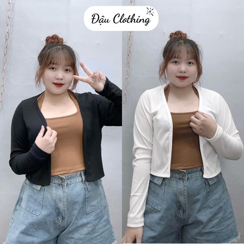 Áo cardigan bigsize nữ tính dáng áo croptop tay dài dễ phối đồ chất thun gân cao cấp G116