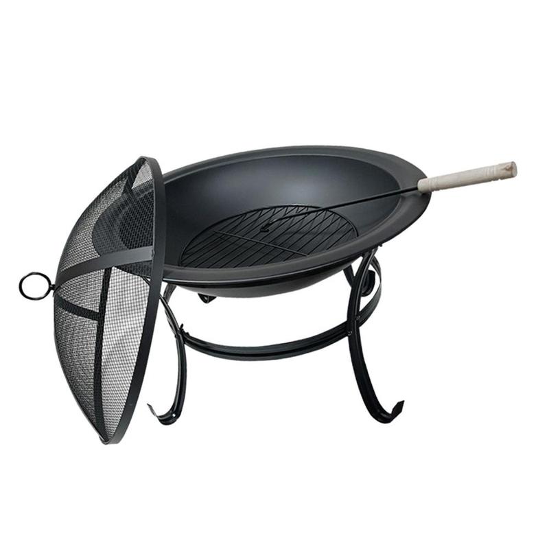 Fire Bowl Metal Grate Wood Burning Firepit for Garden Outside Beach 3