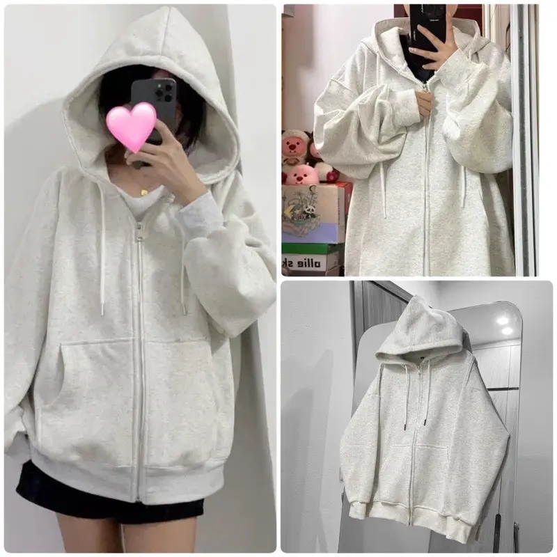 ÁO HODDI TRƠN CÓ KHOÁ KÉO CHUẨN FROM NAM NỮ Women Hoodie