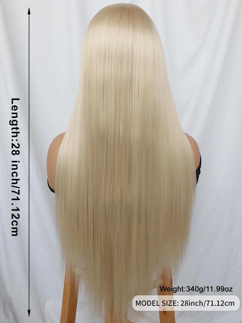 Product Introduction of Hairstyle Ideas Women's 28inch Long Straight Synthetic Lace Front Hair Wigs, Glueless Natural Fluffy Heat-resistant Wigs without Bangs, Trendy Synthetic Wigs for Party, Daily Hairstyle Ideas, Gifts for Girlfriend 15