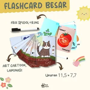 FLASH CARD ANAK BESAR FLASH CARD BESAR MAINAN EDUKASI Kartu