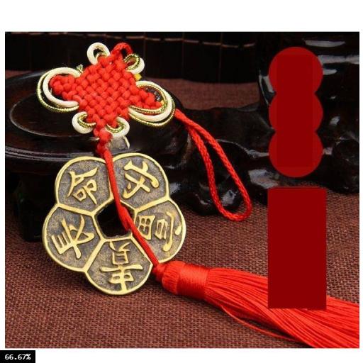 Đồng tiền hoa mai có dây buộc - Hoa mai kim tiền bằng đồng thau 6