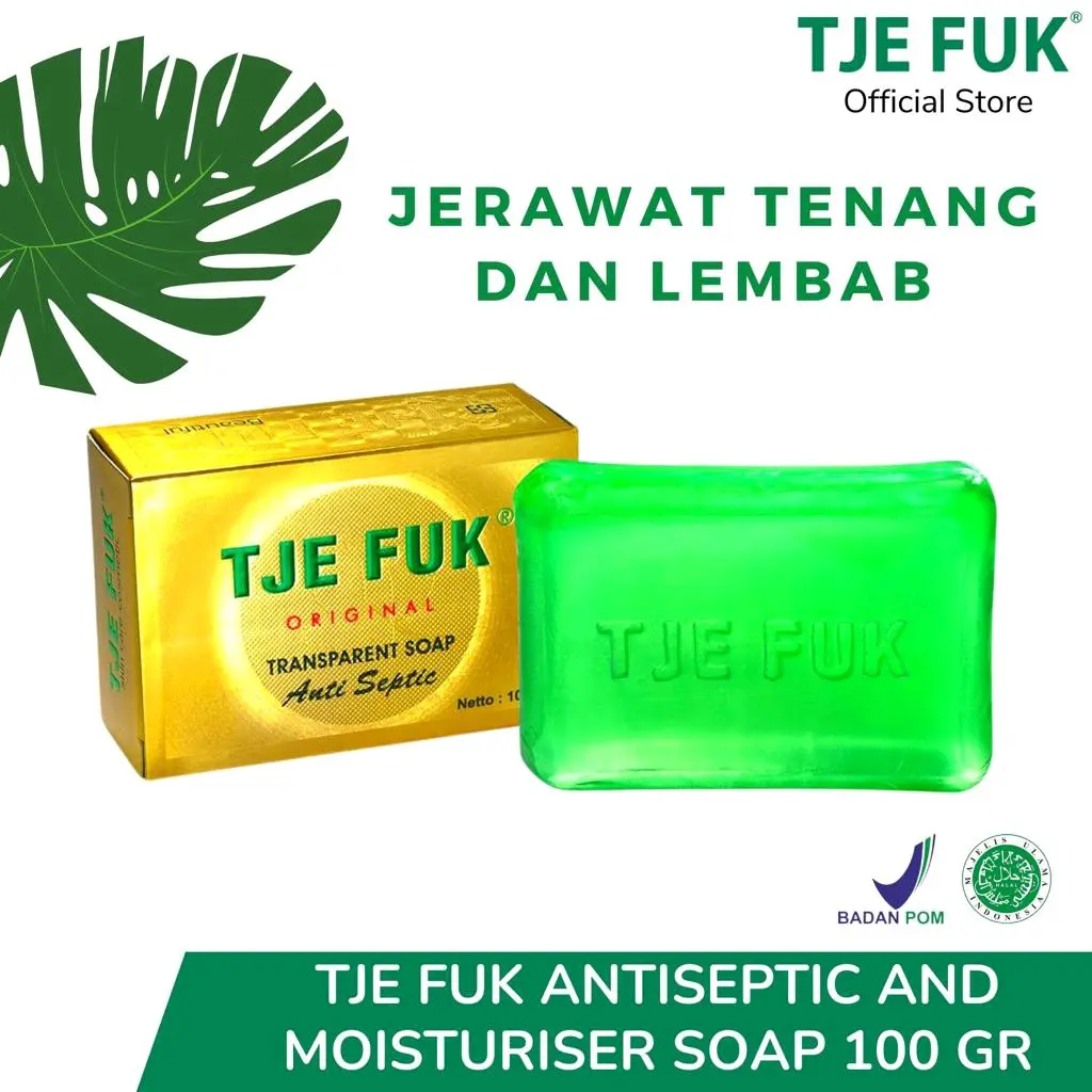 TJE FUK Transparant Soap with Antiseptic [ Hijau ] - Sabun Wajah dan tubuh Perawatan Mengurangi Jerawat Melembabkan area Kulit yang Kering Membersihkan Semua Jenis Kulit Termasuk Mencerahkan Mandi Remaja Pencerah Aging Cair