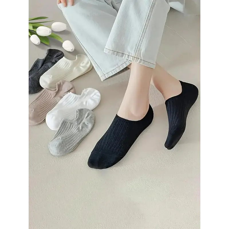 Women's Solid Color Ankle Socks, Casual Moisture Wicking Socks, Soft Comfy Breathable Socks for All Seasons Daily Wear Menswear Beige 3