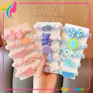 [FS] Scrunchie 5pcs Set Ikatan Rambut Anak Isi 5Pcs Warna Warni  Kunciran Scrunchie Anak Ikat Rambut Cepol Anak Fashion