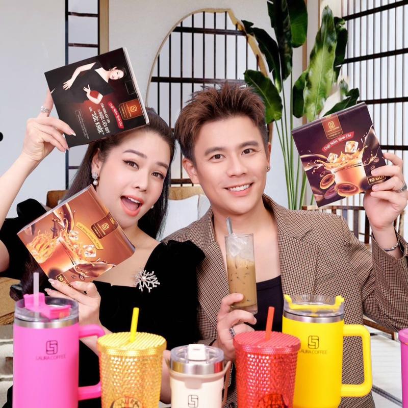 [ 2 Hộp ] Cafe Laura Nấm Linh Chi + Đông Trùng Hạ Thảo Hộp 10 Gói 18gr Cafe Coffee