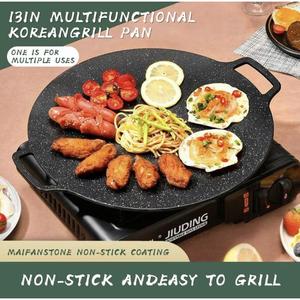 Sartén coreana de 40 cm, piedra Maifan, placa de parrilla antiadherente a alta temperatura, sartén coreana, parrilla Kbbq Con Sartén coreana para acampar al aire libre (30 cm)