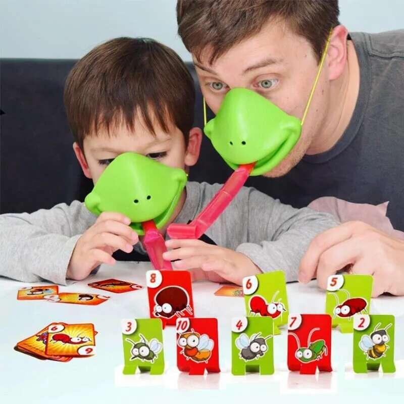 Product Introduction of 1 Set Chameleon Lizard Mask Wagging Tongue Lick Cards Board Games for Children Kids Birthay Party Favors Funny Desktop Game Toys 7