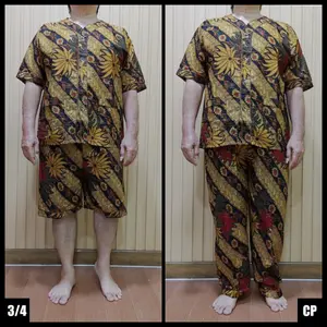 Adya - Set Piyama Batik Pria Dewasa Ukuran Jumbo Celana Panjang Katun