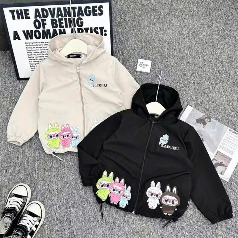 Áo Khoác Gió 2 Lớp LÓT LƯỚI LABUBU Cho Bé Kem áo  khoác