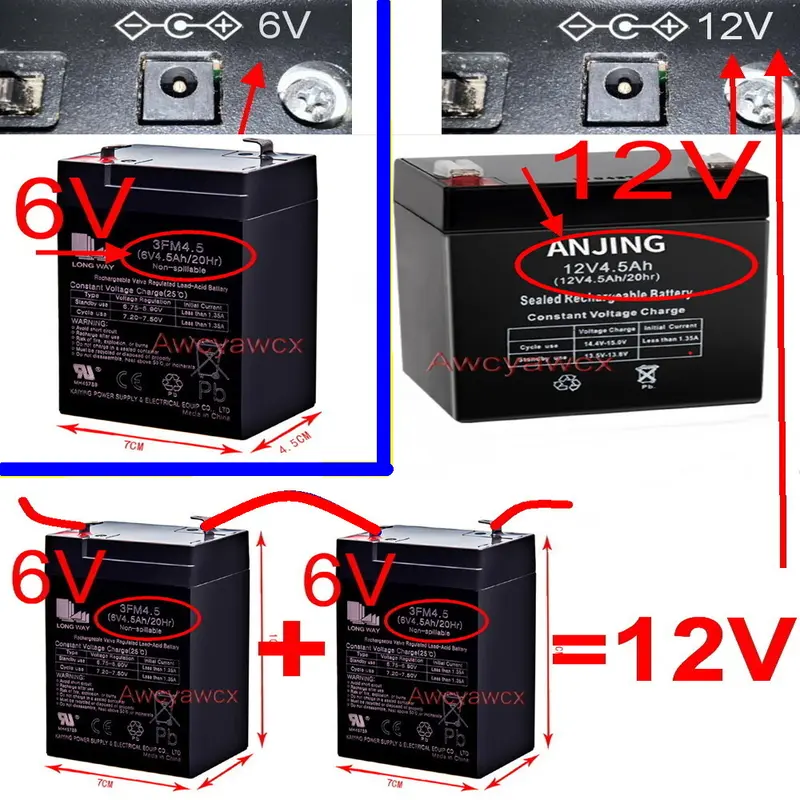 Bộ sạc ô tô đồ chơi nguồn AC DC, 6V 12V, 1000mA, 500mA, 600mA, 800mA, Thích hợp cho xe máy điện trẻ em, Pin axit chì, Ba bánh, Điều khiển từ xa, Xe điện trẻ em kereta jeep, Đơn vị cung cấp 3