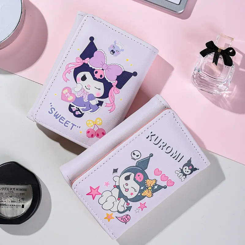 DOMPET LIPAT TIGA MULTIFUNGSI MOTIF SANRIO / DOMPET ANAK CEWEK KEKINIAN Kartu