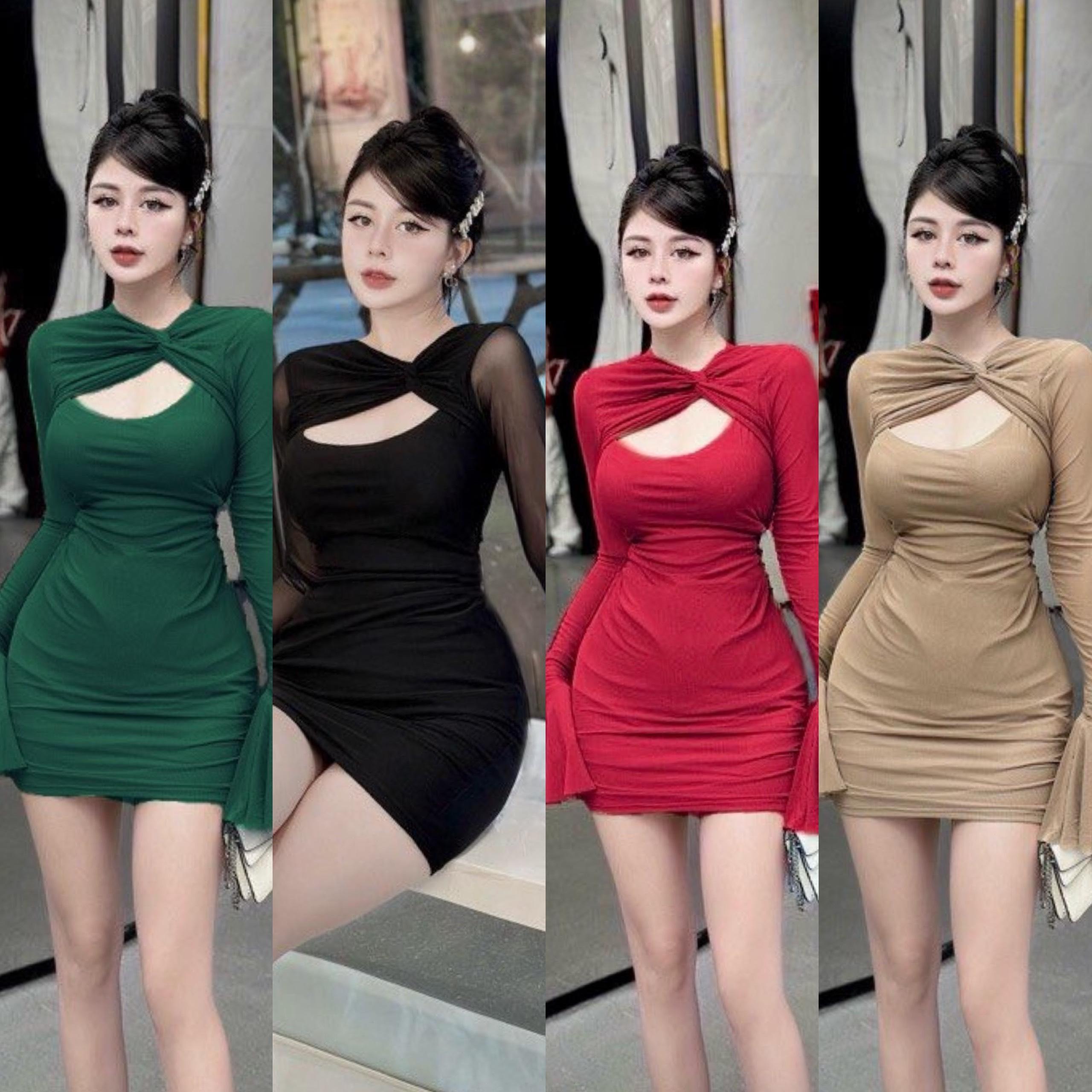 Thời Trang Bigsize Váy Body 2 Lớp Vải Nhũ Hoa Cao Cấp Bigsize 50-100kg Nữ Dress - A.1278