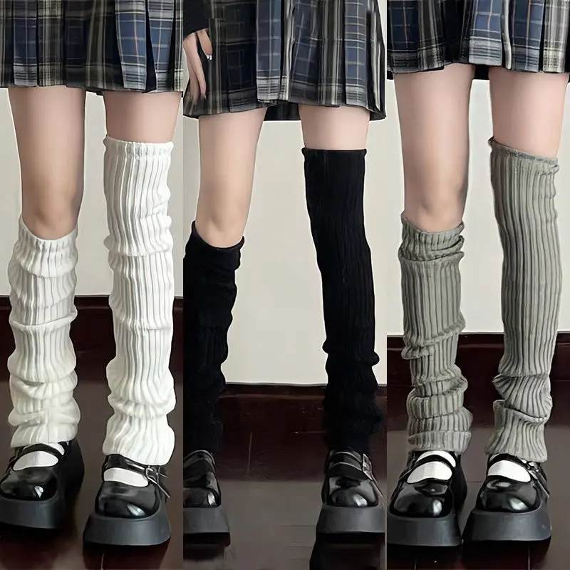 Over The Knee Knitted Socks Y2k Hot Girl Subculture Japanese College Style JK Leg Covers Korean Harajuku Style Women Stacked Socks