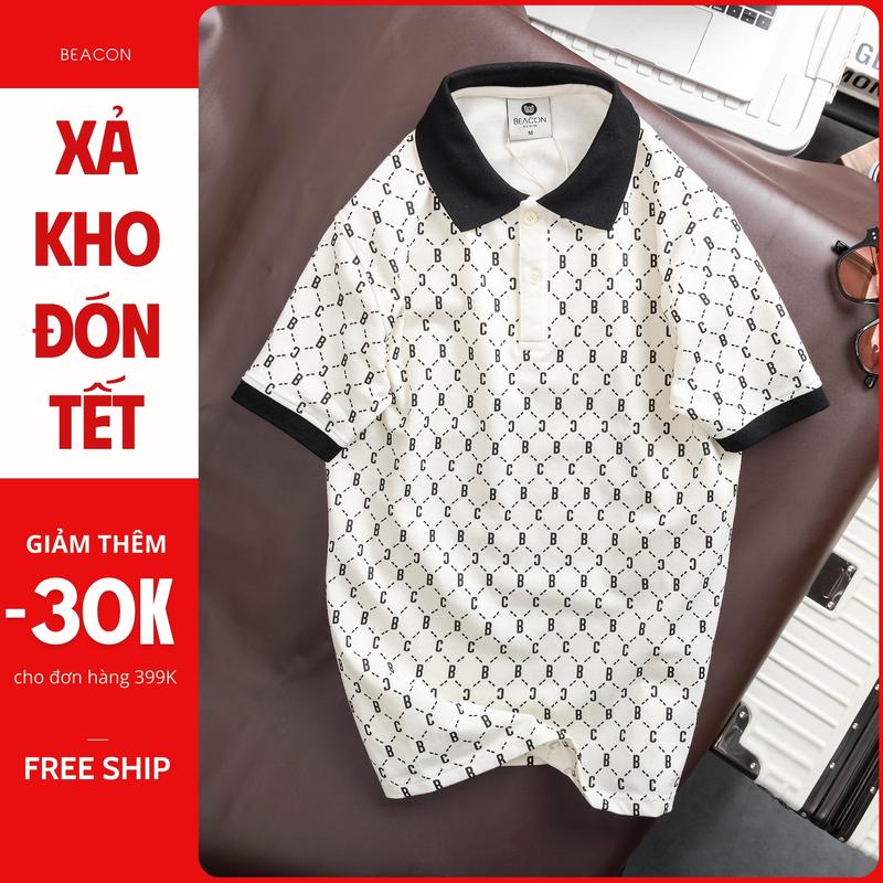 Áo Polo Nam In Chữ B&C 3 Màu Basic BEACON DENIM Mã AOPL30 Sang Trọng, Lịch Sự Menswear Top Cotton