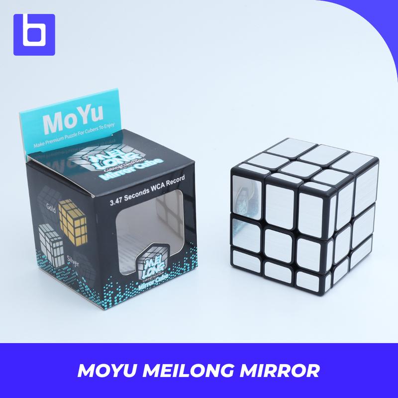 moyu Mirror Cube V2, 3x3 blau aufkleberlos Zauberwürfel 3 x 3 x 3, MFJS Spiegelwürfel V2, unregelmäßige Geschwindigkeit(Blaue Standardversion