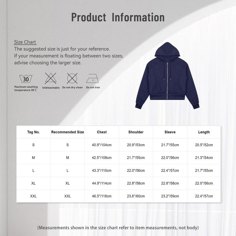 Product Introduction of YiZYiF  Womens Zip-Up Fleece-Lined Cropped Hoodie Casual Solid Color Long Sleeve Drawstring Hooded Sweatshirt with Pockets 0