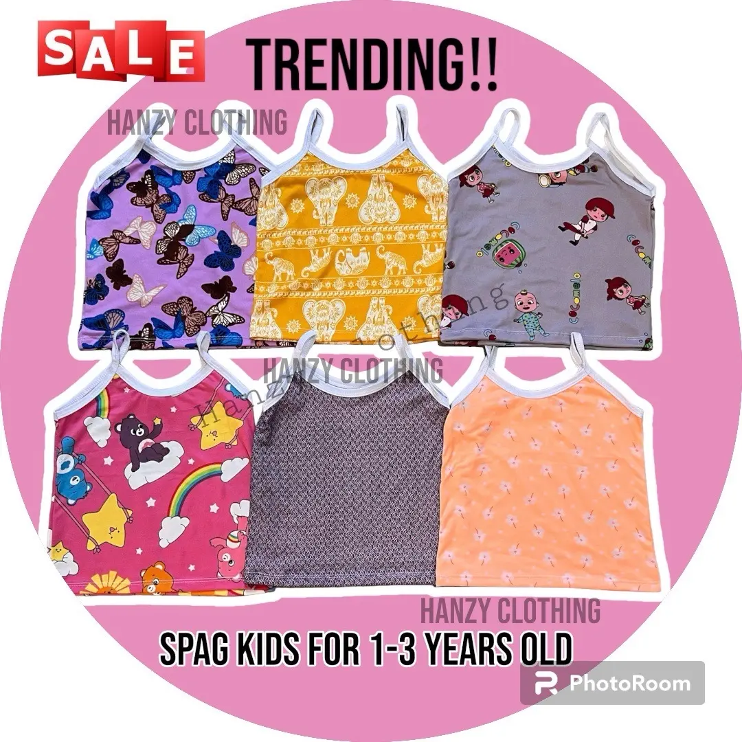 7pcs Tops Sleveless for kids girl | 1-2 yrs old | assorted designs and printed | cotton spandex fabrics