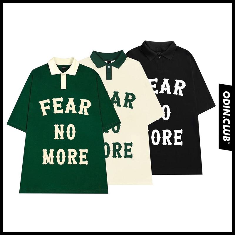 Áo Polo Oversize ODIN CLUB Fear No More, Áo phông có cổ form rộng, Local Brand ODIN CLUB, chất đẹp, hot trend