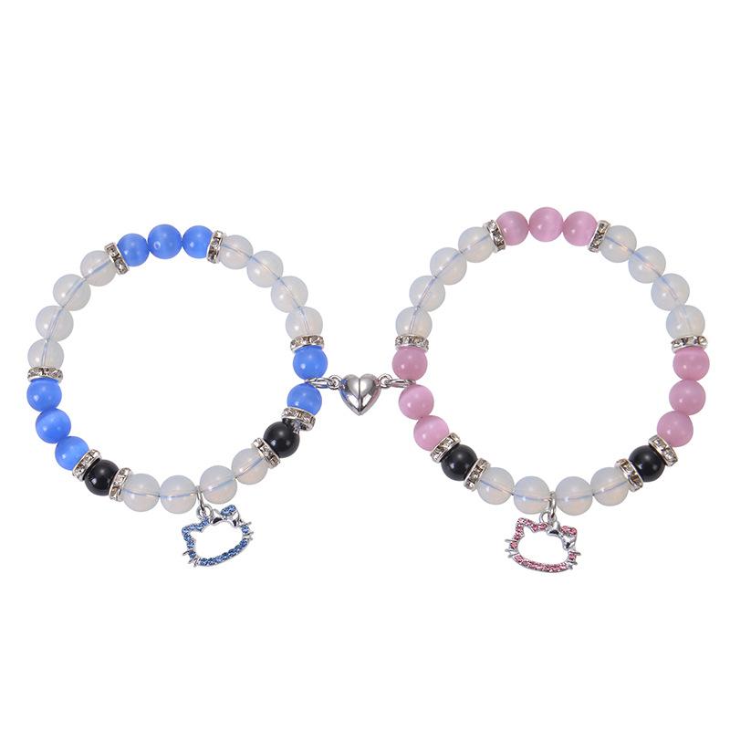 Product Introduction of spiderman bracelet, gwen and miles couple bracelet, love heart magnetic 10