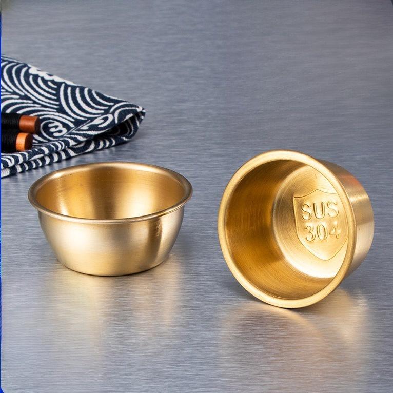 Chén nước chấm TINOX Bát inox nhỏ Cốc vàng đựng dụng cụ y tế spa nước sốt màu vàng bạc 5cm 6cm BI008 4