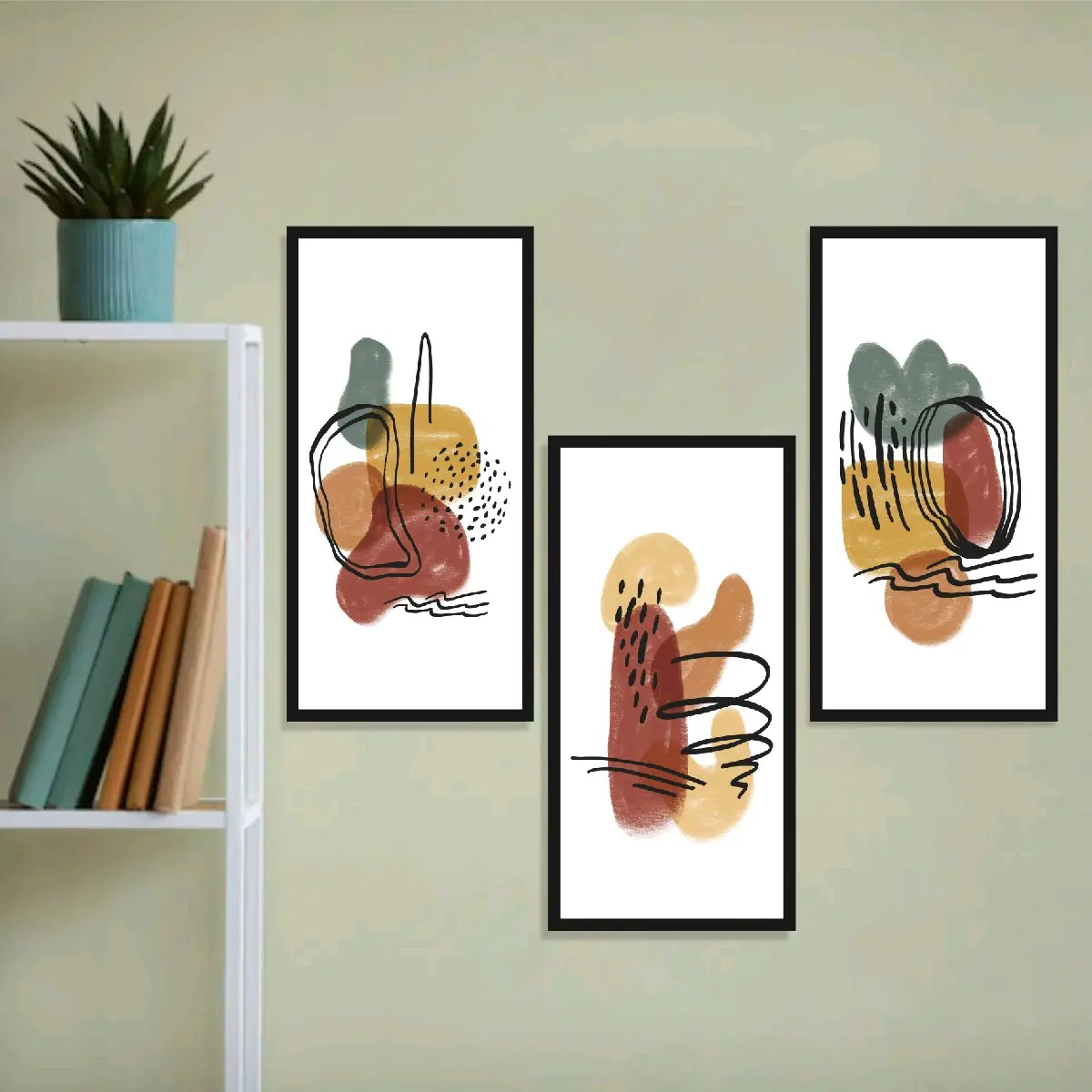 Hiasan dinding wall dekor tema abstrak Aesthetic ( 15 x 30 cm)